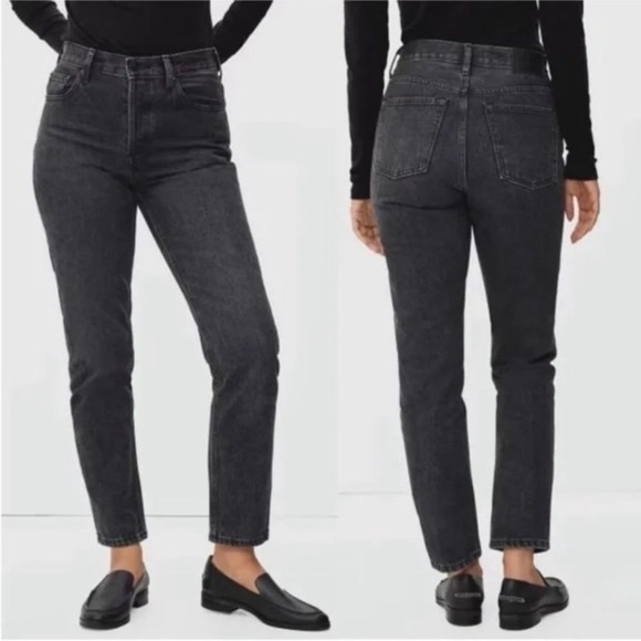 EVERLANE The 90s Cheeky Ankle Jean High Rise Straight Leg Black Size 26 New - Picture 8 of 15
